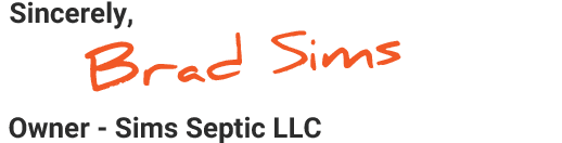 Brad Sims owner of Sims Septic LLC